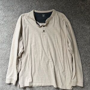 St. John's Bay Long-Sleeve Henley in Light Tan